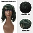thumbnail image 3 of Peluca de cabello humano Unique Bargains 14' Verde rizado con Gorro, 3 of 7