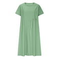 thumbnail image 4 of Women's 2025 Linen Beach Sundress - V-Neck Sleeveless Midi with Side Pockets, Casual Button-Down Vacation Dress for Summer, 4 of 6