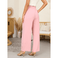 thumbnail image 6 of Gleelaud Women's Wide Leg Pants with Pockets Lightweight High Waisted Adjustable Tie Knot Loose Trousers Pink, 6 of 7