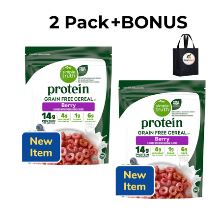 Simple Truth Protein Grain Free Cereal Berry Flavored 14g Protein 10.5 Oz , 2 Pack + Bonus