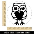 thumbnail image 2 of Owl Holding Heart Self-Inking Rubber Stamp Ink Stamper - Black Ink - Large 1-1/2 Inch, 2 of 7