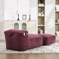 thumbnail image 4 of S-HOME Ergonomic Bean Bag Sofa with Ottoman - Memory Foam Filled Lounger, for Gaming, Reading, or Movie Watching, Wine Red, 4 of 17