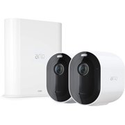 Arlo Pro 3 Spotlight Camera - 2 Camera Security System - Wireless, 2K Video & HDR, Color Night Vision, 2 Way Audio, 160° View, Wire-Free, Works with Alexa, White - VMS4240P