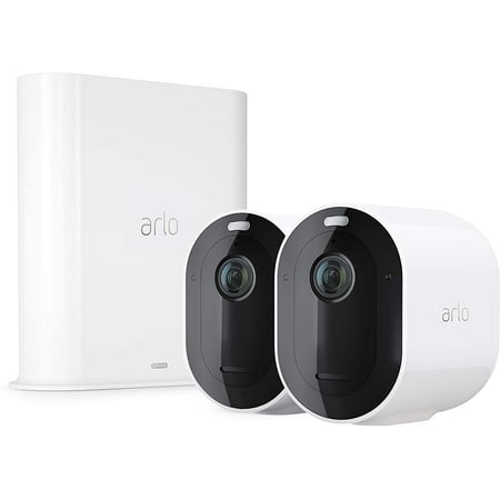 Arlo Pro 3 Spotlight Camera - 2 Camera Security System - Wireless, 2K Video & HDR, Color Night Vision, 2 Way Audio, 160° View, Wire-Free, Works with Alexa, White - VMS4240P