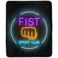thumbnail image 2 of Velvet Plush Throw Thermal Blanket - 4x5FT - Neon Fighting Sport Club Printed for Couch Bed Sofa Car, 2 of 5