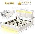 thumbnail image 5 of AOGLLATI Boucle Bed Frame Full Size with Storage Headboard, Charging Station and LED Lights, Upholstered Full Cloud Bed Frame with 4 Drawers, Soft Marshmallow Bed Frame, No Box Spring Needed, Cream, 5 of 11