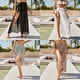 thumbnail image 5 of Sonducket Mujer Gasa Cubrir Señoras Moda Vacaciones Encanto Verano Playa Abrigo largo Ligero Cómodo Ropa de playa Traje de baño Negro Sonducket OD021084-01, 5 of 6