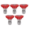 thumbnail image 1 of Uxcell 5-Pack Consejos de Boquilla de Lavadora a Presión, 0 Grado 1/4 Consejos de Lavadora a Presión para Limpieza de Superficies [Orificio de 1mm], 1 of 1