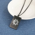 thumbnail image 2 of EUEAVAN Black Sun Pendant Stainless Steel Necklace Jewelry, 2 of 7