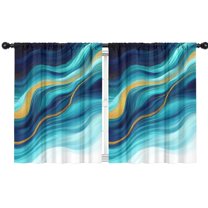 Blackout Kids Curtains,Teal Gold Marble Childrens Insulated Curtains Set Of 2,Bedroom Essentials,Toddler Room Decor 42x54in(106x137cm)