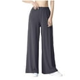 thumbnail image 7 of FAIWAD Women's Wide Leg Comfy Pants Elastic High Waisted Loose Lounge Lightweight Flowy Palazzo Pants, 7 of 7