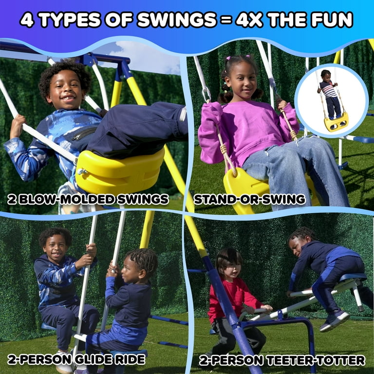 Sportspower Royal Fun Metal Swing Set with 2 Swings, Standing