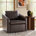 thumbnail image 3 of Better Homes & Gardens Steele Swivel Chair, Dark Espresso Faux Leather, 3 of 17
