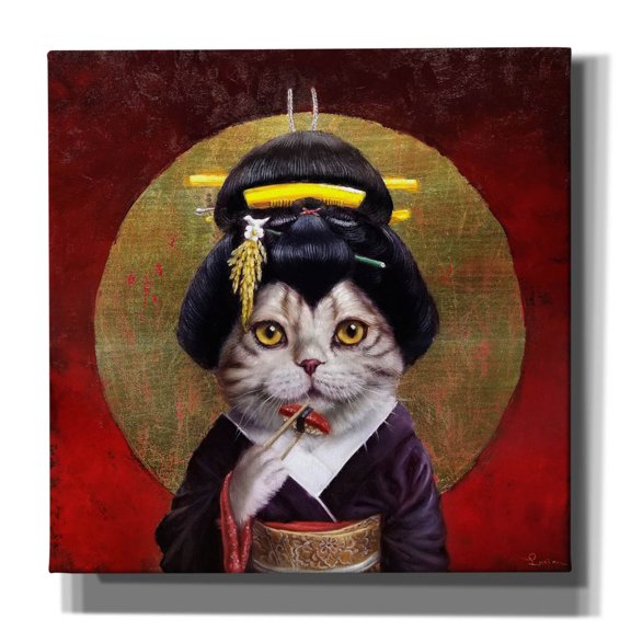 Epic Graffiti 'Kyoto Kitty' by Lucia Heffernan, Canvas Wall Art, 37"x37"