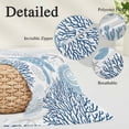 thumbnail image 6 of Navy Blue Coastal Turtle Queen Size Pillow Cover, Pillowcase Protectors with Zipper, Breathable Decorative Throw Pillow Case Cover, Ocean Coral Nautical Pillow Shams for Couch Sofa 20x30Inch, 6 of 8