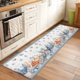 thumbnail image 3 of Summer Ocean Washable Runner Rugs 2'x6', Nautical Sea Starfish Shell Coral Seahorse Blue Stripe Low Pile Throw Entryway Rug Non-Slip Sturdy Edge Binding Carpet for Indoor Bedside Entrance Bedside, 3 of 9
