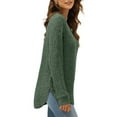 thumbnail image 3 of DDAPJ pyju Womens Ribbed Knit Sweaters Long Sleeve Crewneck Shirts Loose Fit Curved Hem Tunic Tops, 3 of 9