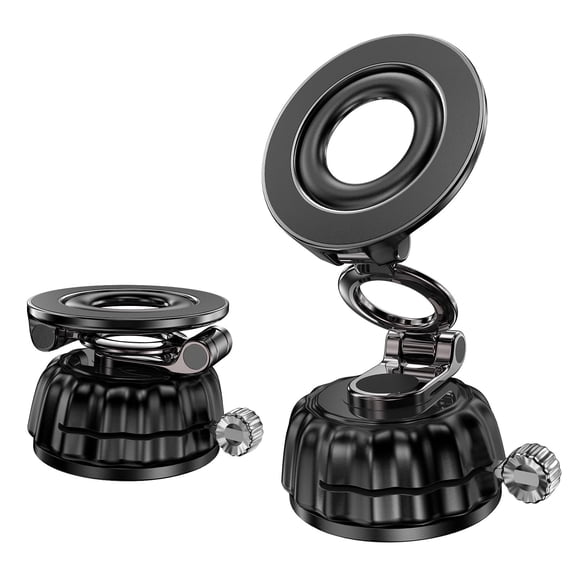 Geyo Magnetic Car Phone Mount with Vacuum Suction, 360° Adjustable Holder for Dashboard, Windshield and Glass