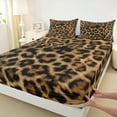 thumbnail image 3 of Homewish Animal Leopard Print 4 Pieces Queen Sheet Sets for Teens Boys Girls,Woodland Wildlife Ultra Soft Flat Sheet,Black Brown Queen Fitted Sheet,Lightweight Room Decor, 3 of 7