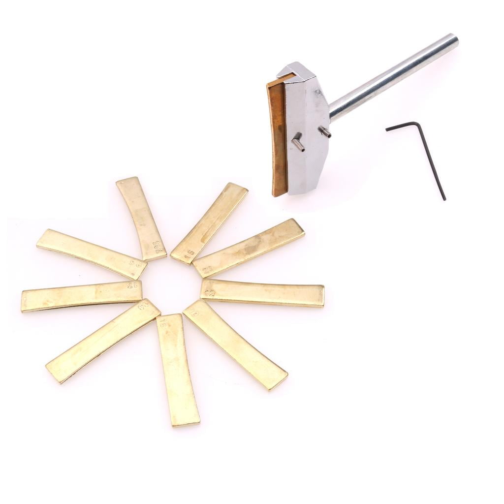 LeeQinersw Fretboard Press Caul Inserts+Fret Pressing Tool for Electric Guitar/Bass Golden