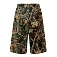 thumbnail image 4 of JoveMarine Men's Camo Drawstring Cargo Shorts - Plaid Work Shorts with Pockets, Knee-Length Loose Fit for Outdoor Daily,Army Green L, 4 of 6
