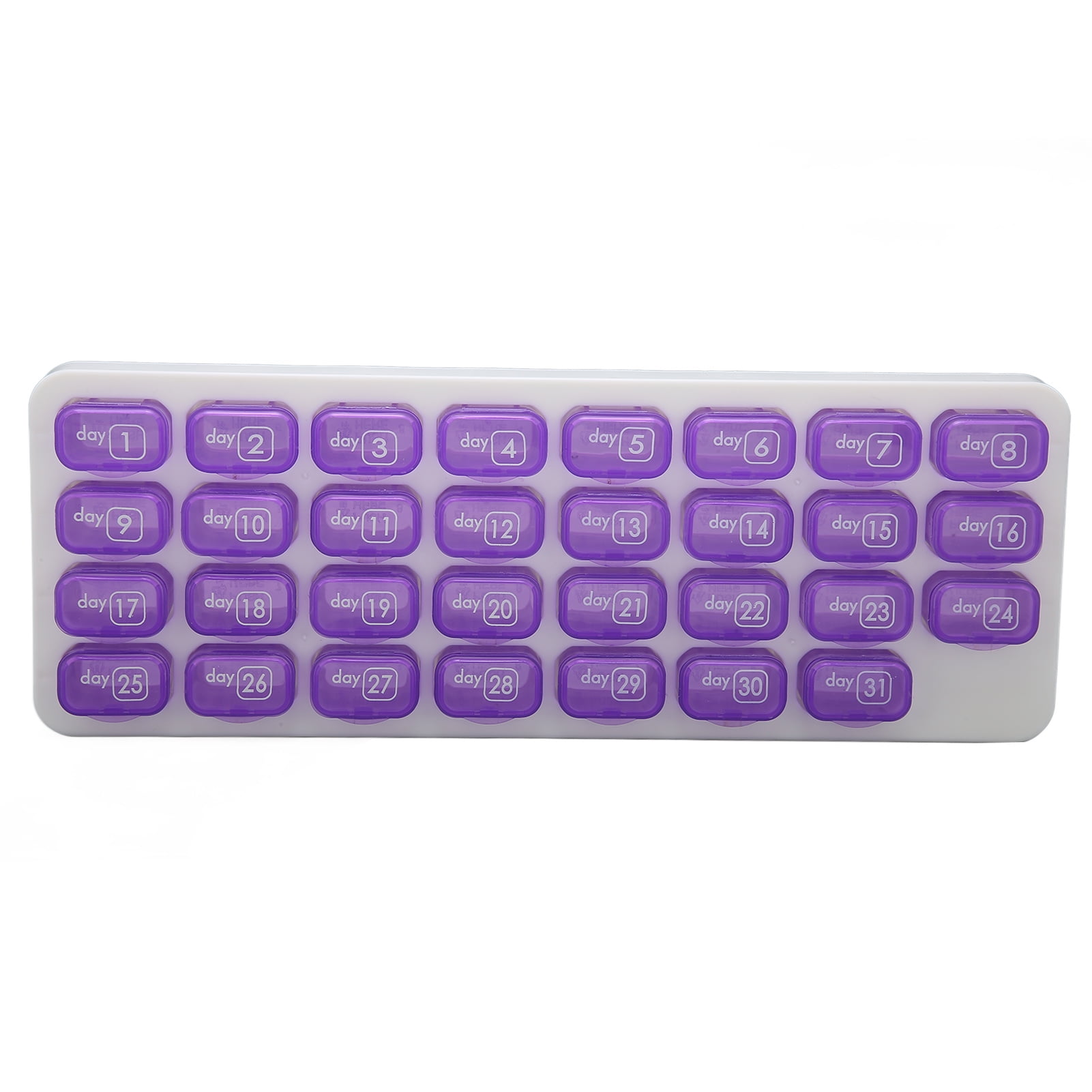 31 Day Pill Case, Small Compartments Plastic Monthly Pill Organizer  For Travel For Home