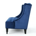 thumbnail image 2 of GDF Studio Leona Modern Glam Tufted Velvet Wingback Loveseat, Navy Blue and Dark Brown, 2 of 6