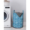 thumbnail image 3 of Floral Laundry Bag, Top View Setting of 4 Petal Summer Flowers on a Plain Background Garden Art, Basket with Handles Drawstring Closure for Laundromats, 13" x 19", Sea Blue and White, by Ambesonne, 3 of 4