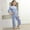 Blue, variant on DAETIROS Girls Pajama Set 2-Piece Loungewear with Ruffle Trim & Ribbed Pants, Ultra Soft Sleepwear and Play Outfit for Kids Kids, Pink Sizes 1-2T to 9-10Y,Size 5-6 T