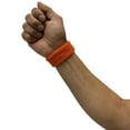 thumbnail image 6 of COUVER Adult/Youth Solid/Plain Cotton Affordable Terry Cloth Sports Wristband 1''-6Pair (Dark Orange), 6 of 8