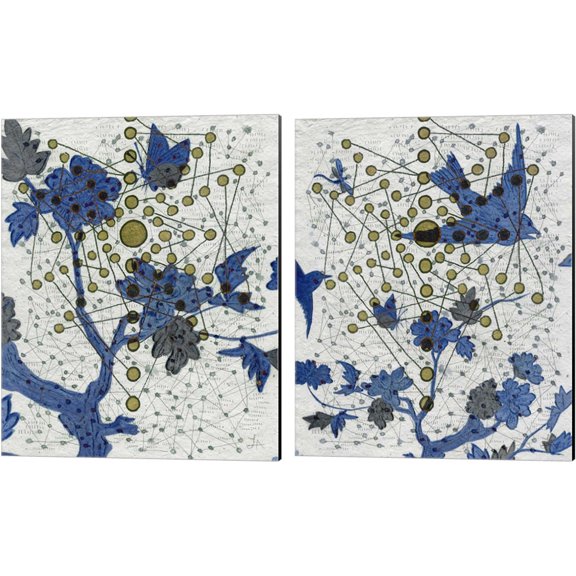 Great Art Now Chakra Web with Butterfly & Wings by Lori Arbel 2 Piece Canvas Art Set Each 12"W x 15"H