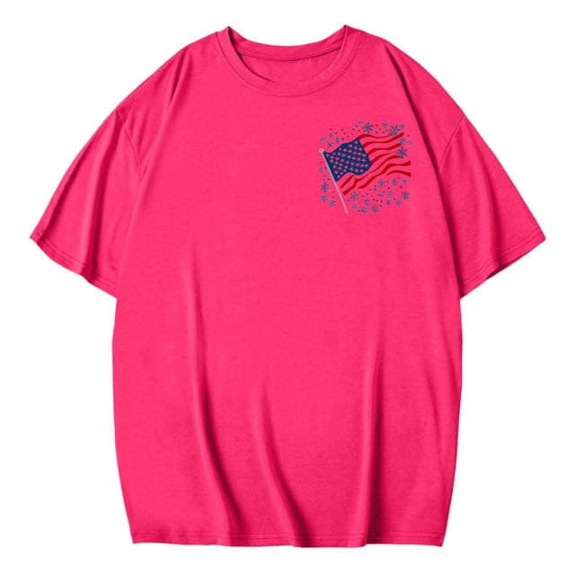 Blusas de Manga Corta Casuales para las Mujeres Verano Cuello Redondo Moda Impresa Blusa, Top Ligero para el Hogar Y Diario