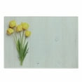 thumbnail image 1 of Yellow Cutting Board, Colorful Tulips on a Rustic Plain Wooden Board Spring Theme, Decorative Tempered Glass Cutting and Serving Board, Small Size, Yellow White Lime Green, by Ambesonne, 1 of 1
