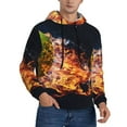 thumbnail image 2 of Pofeuu Tennis Ball In Fire1 Print Mens Casual Hooded Collar Drawstring Hoodies Pullover Sweatshirts Casual Long Sleeve Shirts-Large, 2 of 7