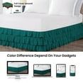 thumbnail image 4 of CCNY 10" Inch Drop Multi Ruffled Bed Skirt Twin Size 100% Microfiber Made Teal Color, 4 of 6