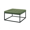 thumbnail image 3 of Partner Furniture 32" Square Faux Leather Tufted Cocktail Ottoman in Green, 3 of 7