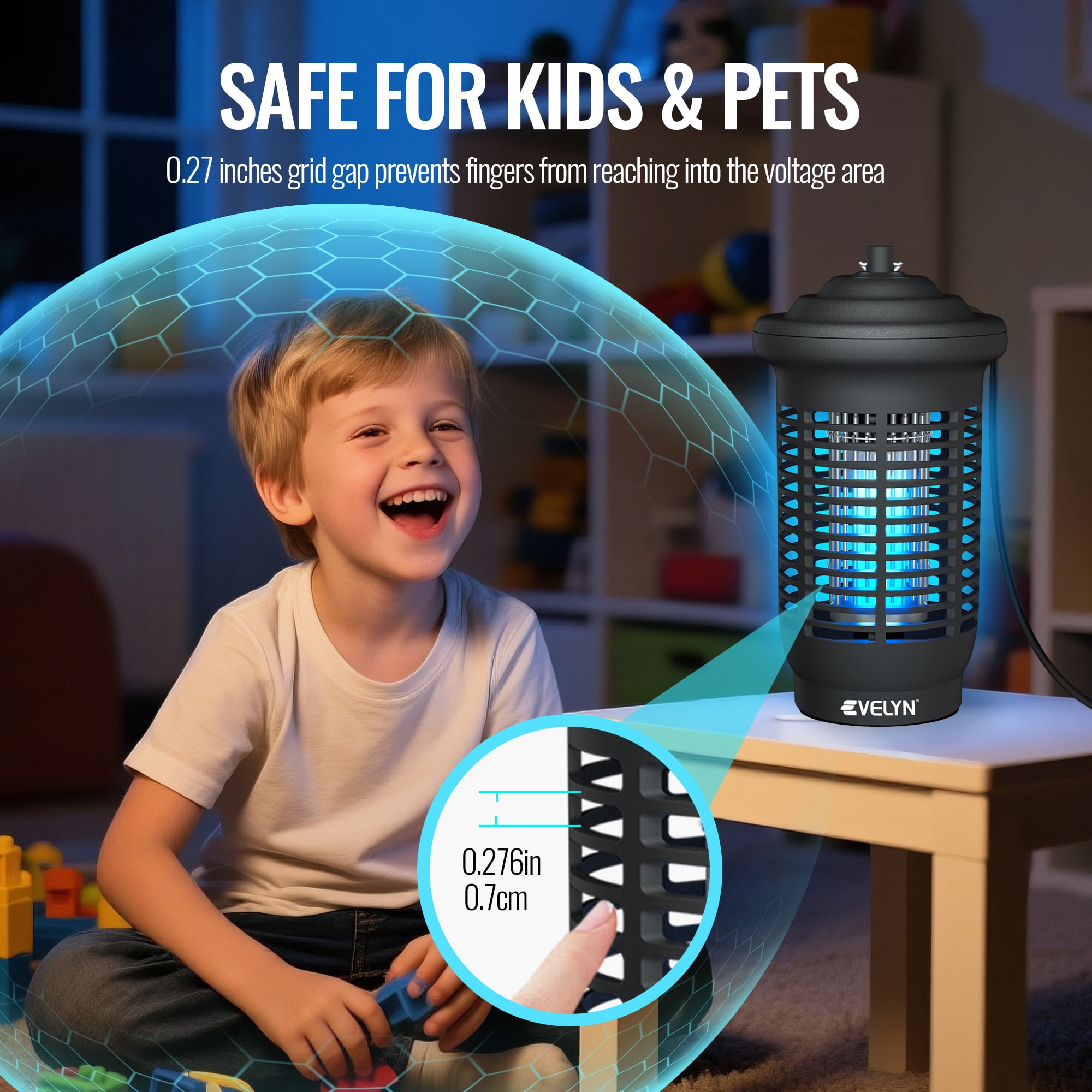 Bug Zapper Indoor Outdoor, Plug in Electric Mosquito Fly Zapper, Mosquito Killer, Fly Traps, Flying Insects Zapper, ABS Plastic Outer