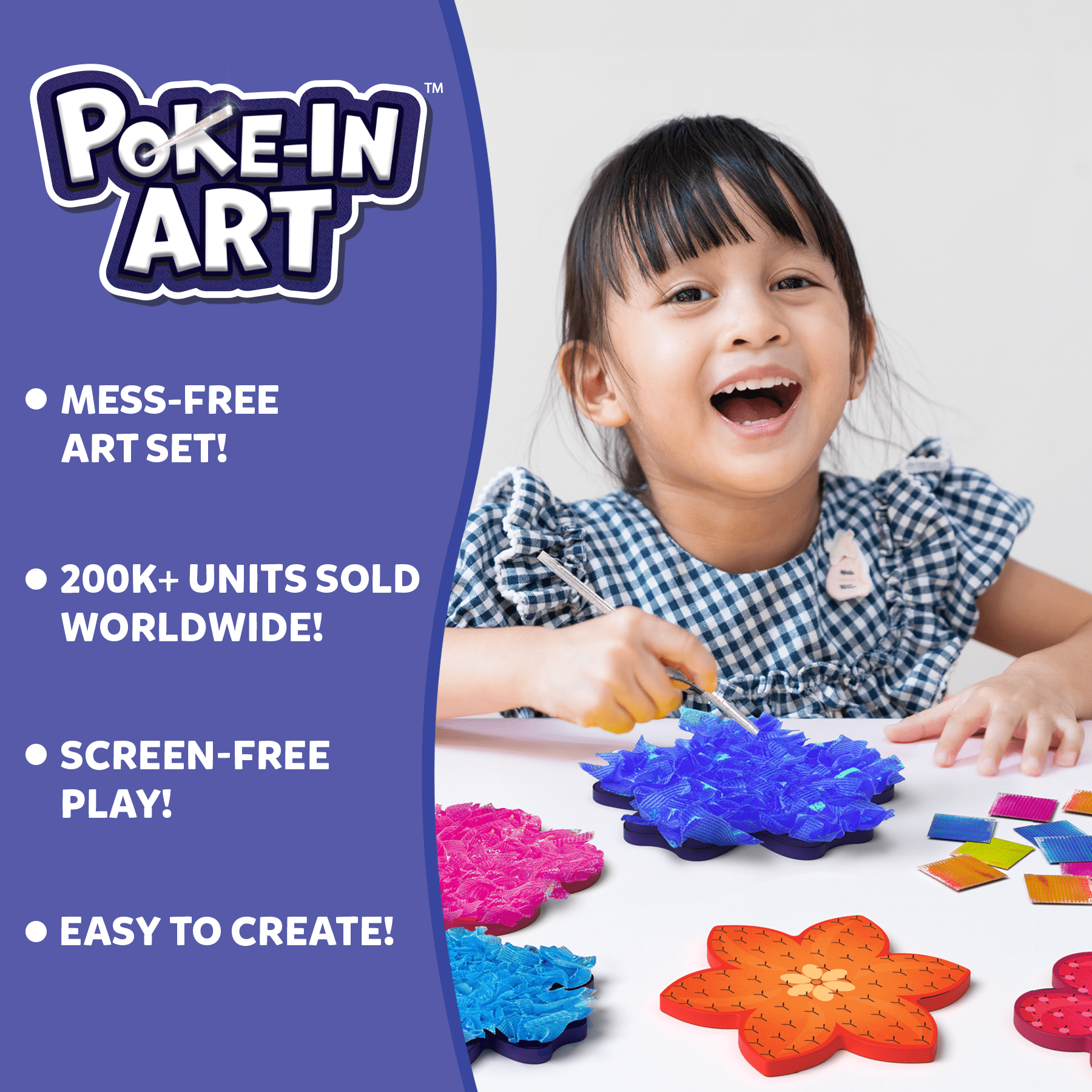 Skillmatics Poke in Art, Flower Bouquet, Creative Activity Sets for Kids, Mess-Free, DIY Craft Kit, Ages 4 to 9
