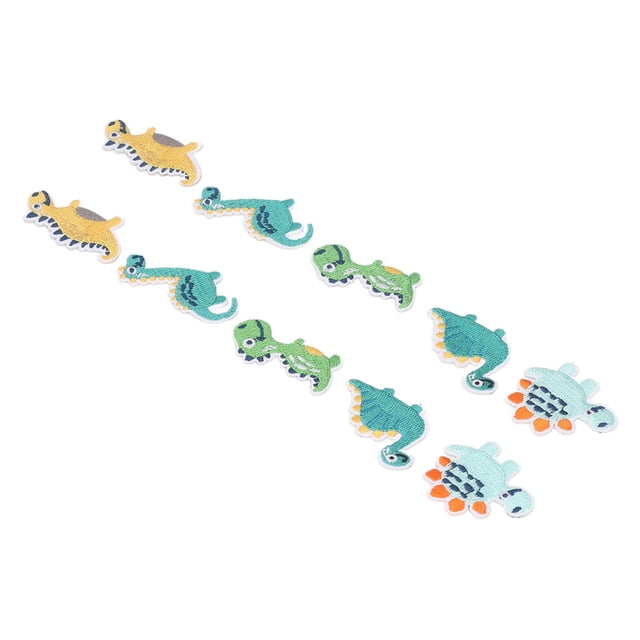 Parches de Dinosaurios Bordados, 10 Piezas de Hierro en Parches Algodón Para Vestidos para Bolsas para Faldas