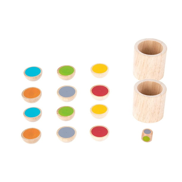 Dados de madera, juguetes de colores, juguetes Montessori, regalos de vacaciones, memoria educativa de observación para niños de 3, 4, 5 y 6