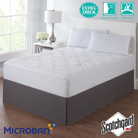 Mainstays Extra Thick Waterproof Mattress Pad Full Walmart Com