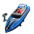 thumbnail image 2 of MERIGLARE Bateau Télécommandé 2,4 GHz Commande Cadeau Vedette pour Rivière Piscines Eau Salée Bleu, 2 of 9