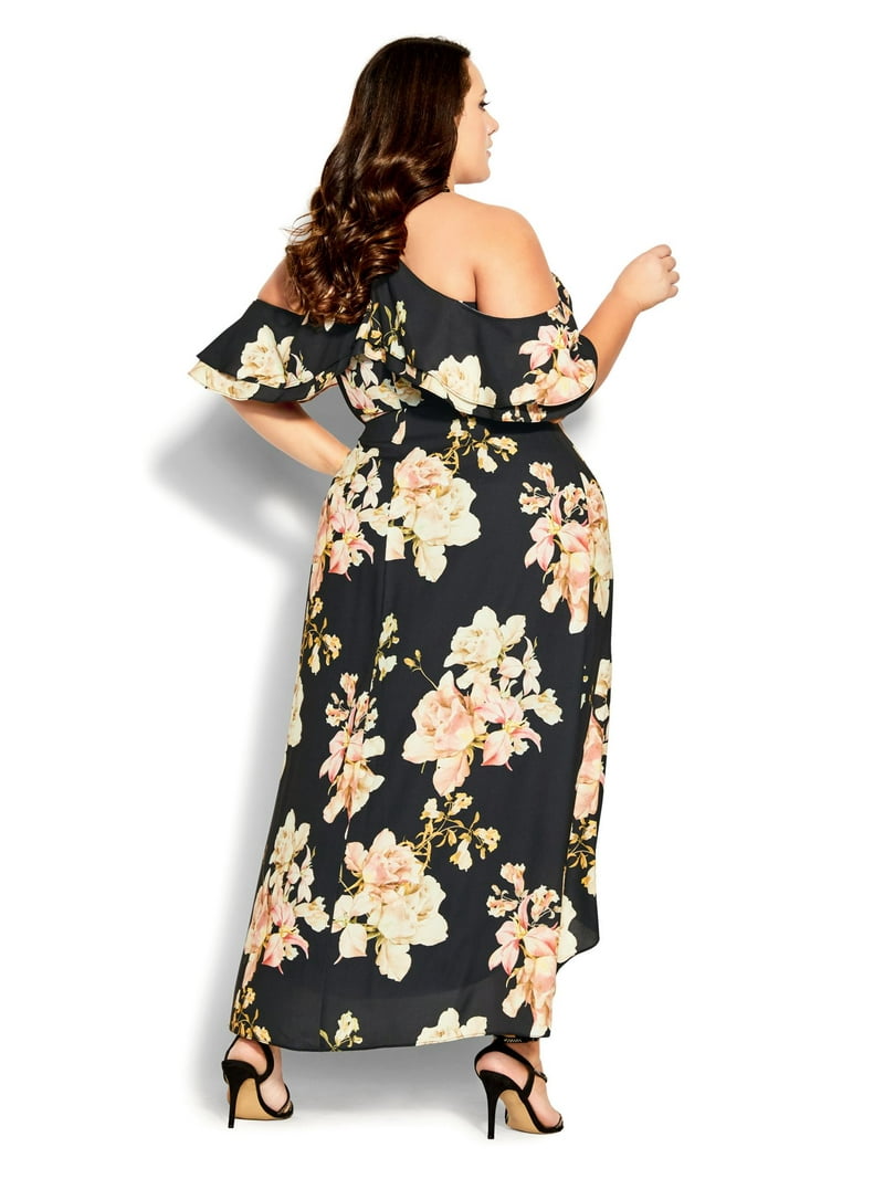 Plus Size Maxi Dress Flex Fit in Floral Flourish, Size 24 | City Chic Plus Size Maxi Dress Flex Fit in Floral Flourish, Size 24 | City Chic
