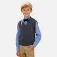 thumbnail image 2 of Zefriona Kids Unisex V-Neck Knit Vest (2 - 15) Casual Versatile Waistcoat Dark Gray 11, 2 of 2