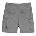 thumbnail image 4 of BUWTTED Casual Pants for Men Summer Hiking Work Durable Cargo Shorts with Zipper Multiple Pockets Comfortable Workwear Outdoor Breathable Grey Pants S, 4 of 4