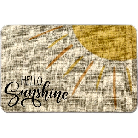 Hello Sunshine Mats for Front Door Entry Front Porch Doormat Non-Slip Carpet Rugs Floor Mat Decorative for Home Bathroom Kitchen Indoor 18x30 Inch