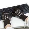 thumbnail image 3 of Stripe Winter USB Electric Heating Soft Chaud Unisexe Demi-Doigt Tricoté Gants Noir, 3 of 11