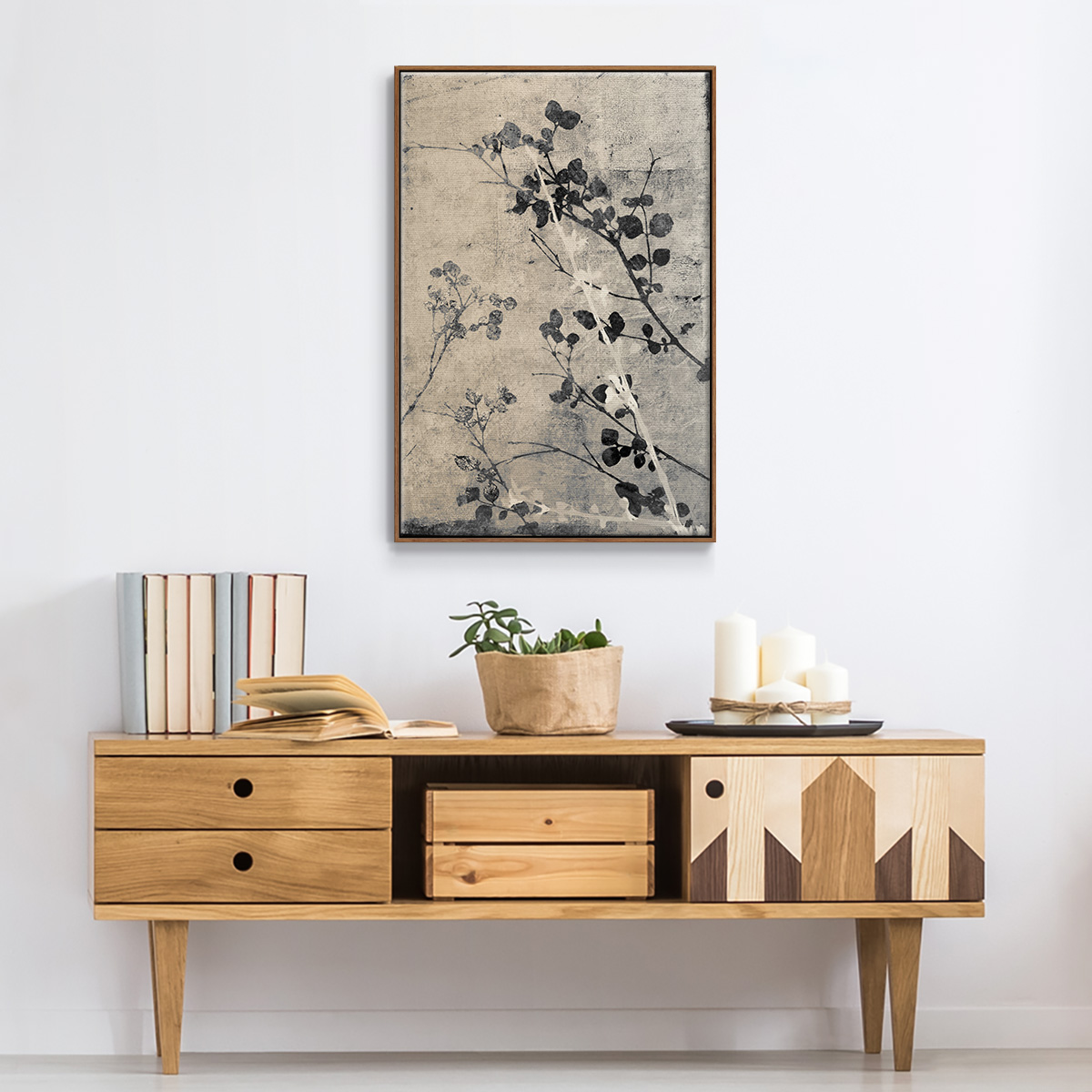 Boundless V Framed Premium Gallery Wrapped Canvas - Ready to Hang - 25 x 37 - Walnut Floating Frame