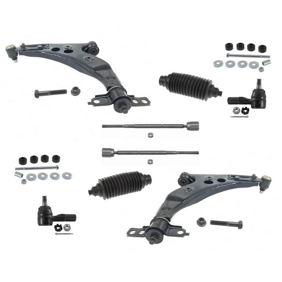 Front Lower Arms Tie Rods Sway Bar Links 10Pc Kit for Ford Escort 1997-2002