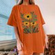 thumbnail image 2 of Faldas Cortas para Mujeres, Impresión de Flores Casual Oversized Camiseta de Manga Corta Top Hecho de 95% Poliéster 5% Spandex para Primavera Verano, Falda Corta de Verano, 2 of 7
